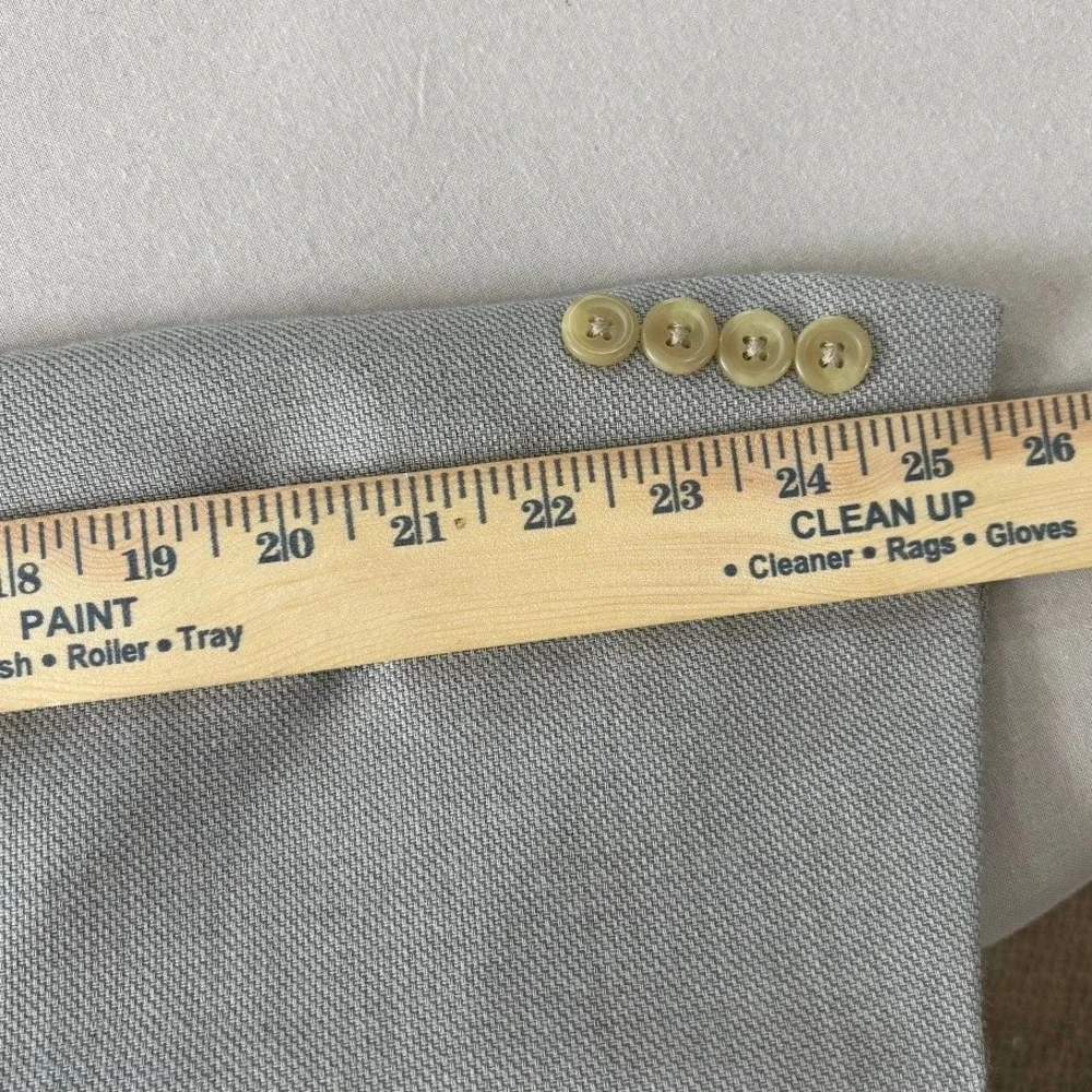 Chaps Blazer Men 42L Tan Linen Blend Sport Coat Classic Two Button Formal Preppy